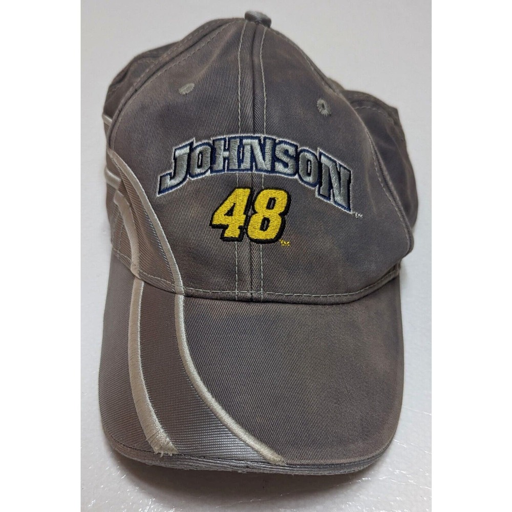 Jimmie Johnson #48 Team Lowes Racing Hat Cap Nascar Gray Adjustable Hook & Loop